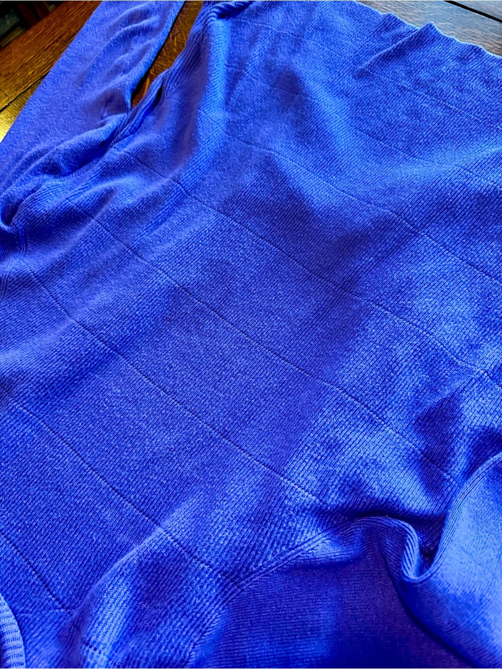 CHICO’S Ruffle Edge Purple Blue Ruffle-Front Open Cardigan Sweater — #LHP - Picture 11 of 16